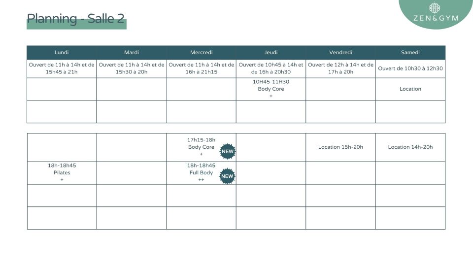 Planning Salle2